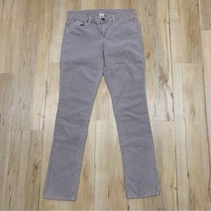J crew city fit Matchstick skinny leg corduroy pants Womens Sz 30T Gray